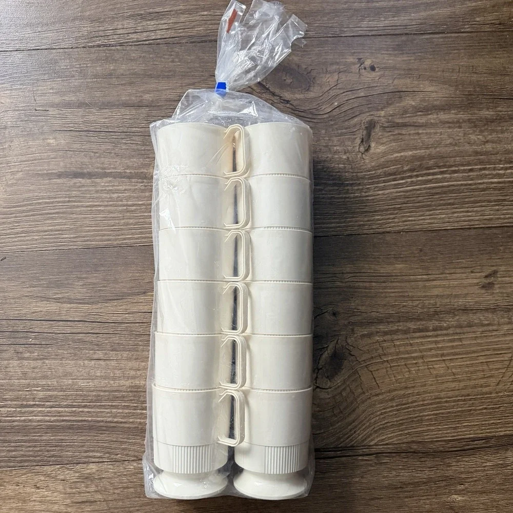 Sweetheart‎ Vintage Plastic Coffee Cups 7 oz Ivory Beige Elegant 12 Pack